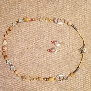 Agate, Citrine & Ceramic Necklace
